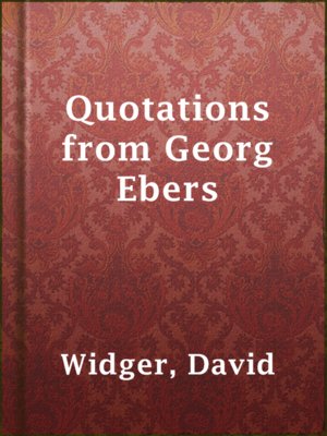 cover image of Quotations from Georg Ebers